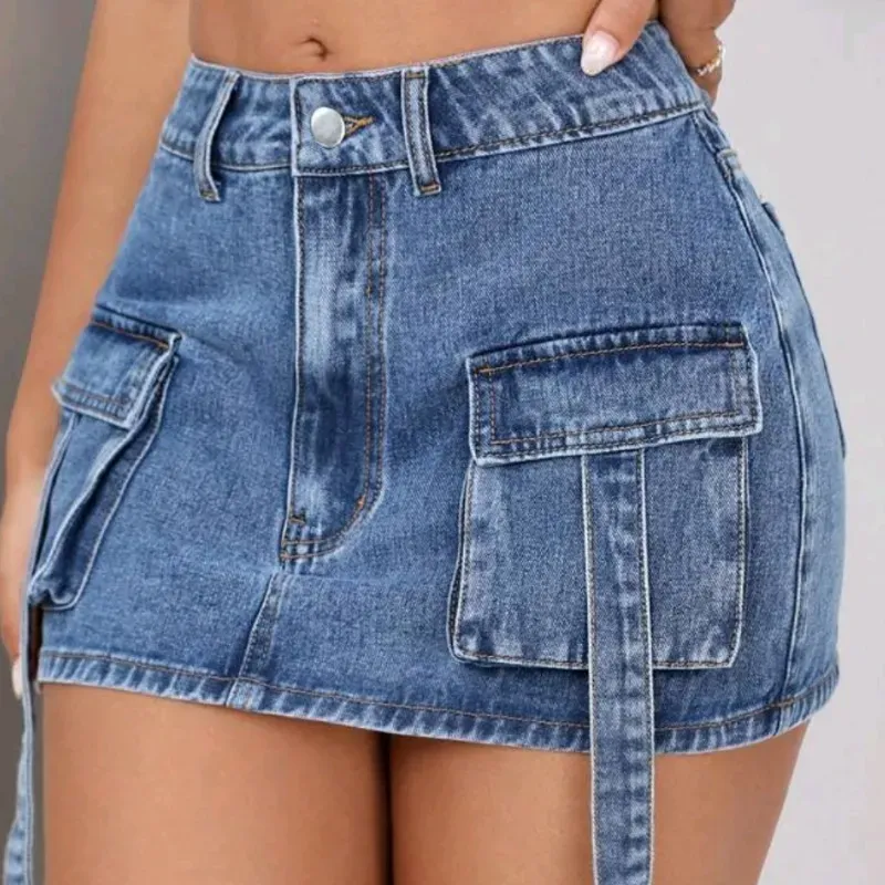 💙 Falda cargo de mezclilla — Azul 