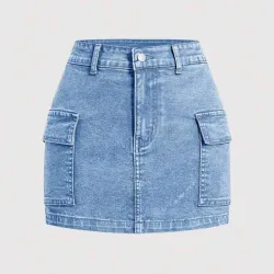 🩵 Falda cargo de mezclilla — Azul