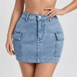 🩵 Falda cargo de mezclilla — Azul