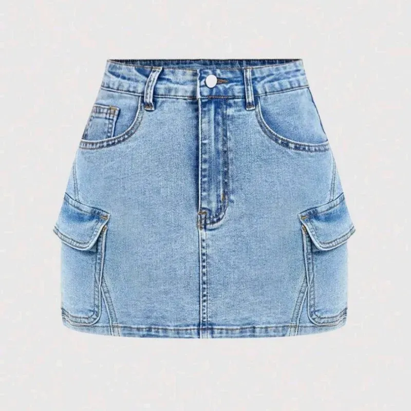 💙 Falda cargo de mezclilla — Azul