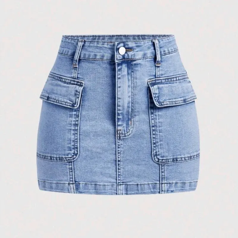 🩵 Falda cargo de mezclilla — Azul