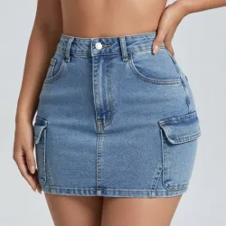 💙 Falda cargo de mezclilla — Azul