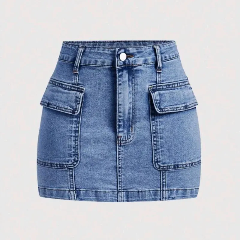 💙 Falda cargo de mezclilla — Azul