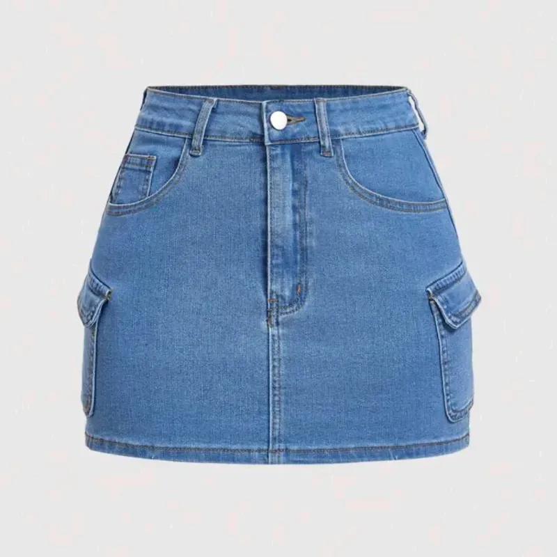 💙 Falda cargo de mezclilla — Azul