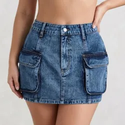 💙 Falda cargo de mezclilla — Azul