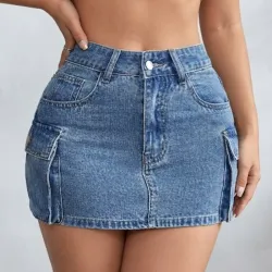 💙 Falda cargo mini de mezclilla — Azul