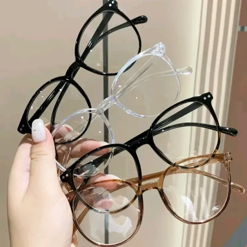 Gafas de lectura con cristales transparentes y montura redonda 