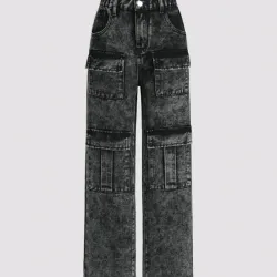 🩶 Jean Cargo — Gris Oscuro 