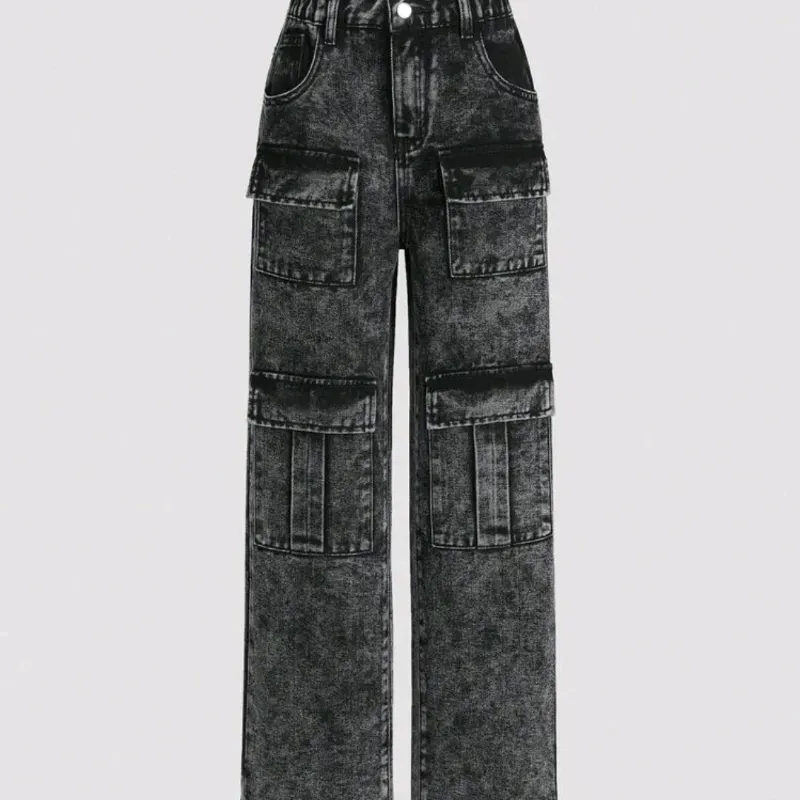 🩶 Jean Cargo — Gris Oscuro 