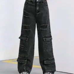 🖤 Jean Cargo — Negro