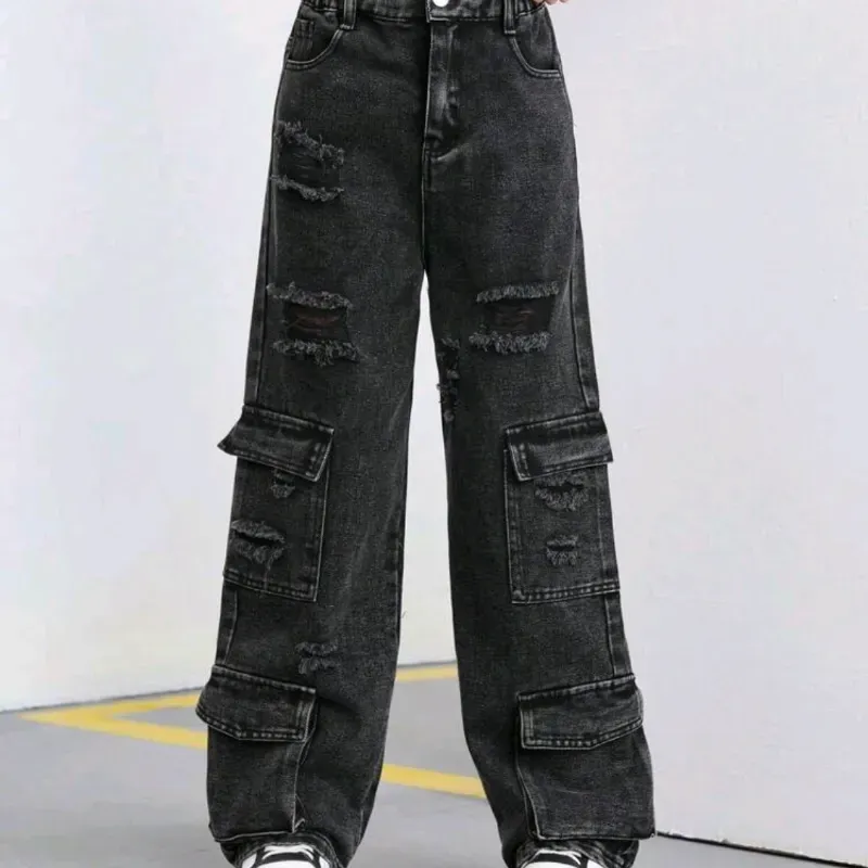 🖤 Jean Cargo — Negro