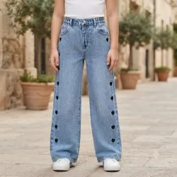 💙 Jean con decoraciones — Azul Claro