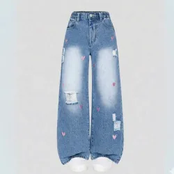 💙 Jean con decoraciones  —  Azul Claro