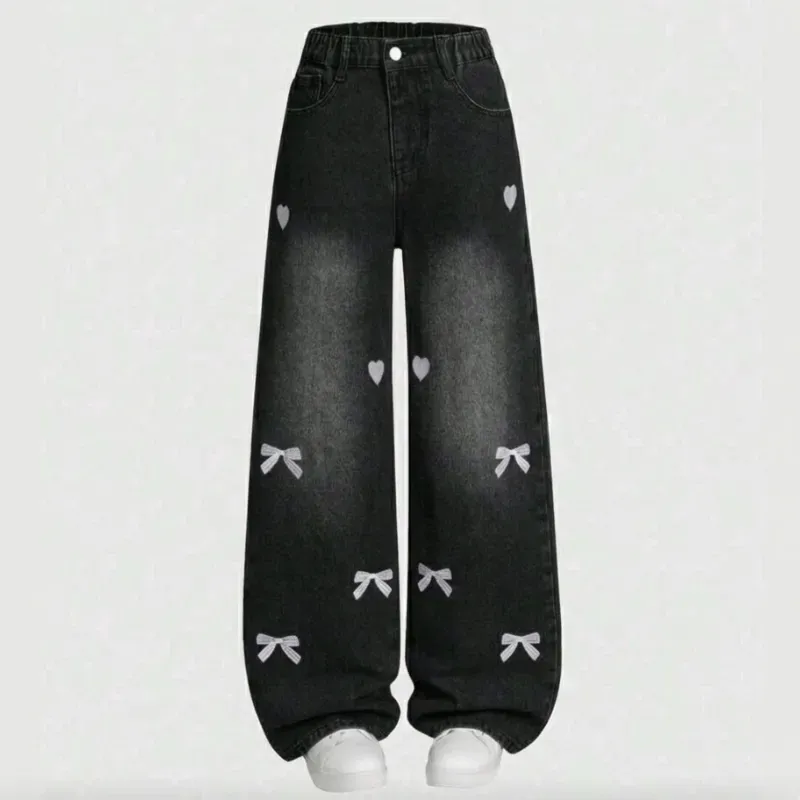 🖤 Jean con decoraciones — Gris oscuro