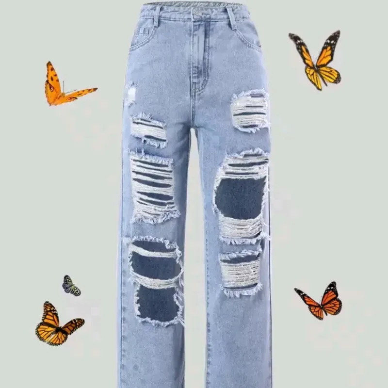 🩵 Jean desgastados — Azul Claro 