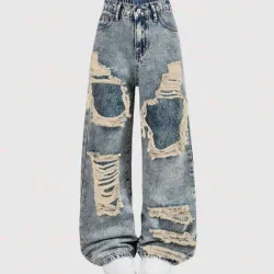 Jeans recto ripiado