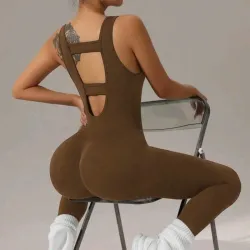 🤎 Mono deportivo largo — Marrón 