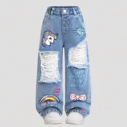 Pantalón d mezclilla diseño unicornio