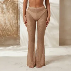 🤎 Pantalón playero de malla — Beige