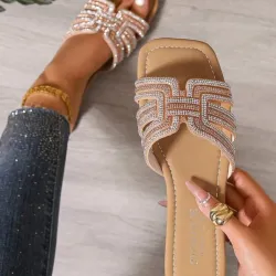 Sandalia beich con brillos