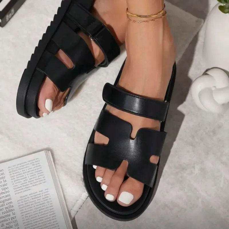 🖤 Sandalias estilo Hermes — Negro