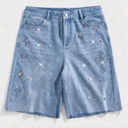 💙 Short de mezclilla con brillos — Azul