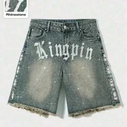 💙 Short de mezclilla con brillos — Azul