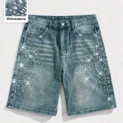 💙 Short de mezclilla con brillos — Azul