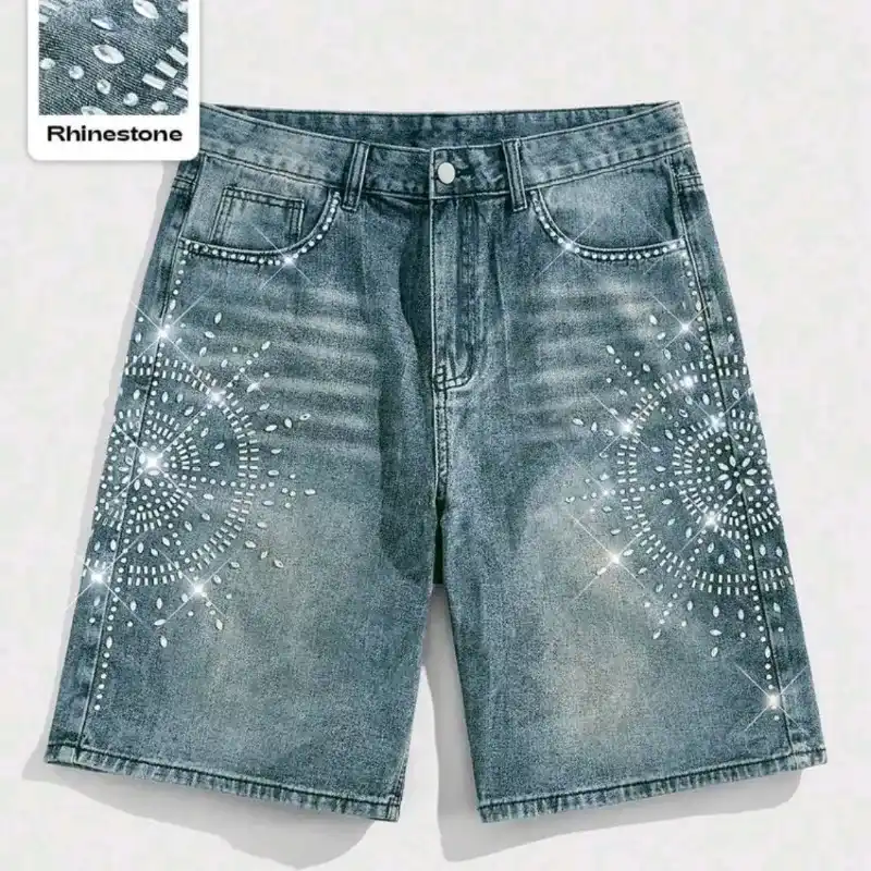 💙 Short de mezclilla con brillos — Azul