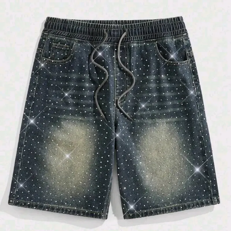 💙 Short de mezclilla con brillos — Azul Oscuro