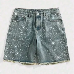 💙 Short de mezclilla con brillos — Azul 