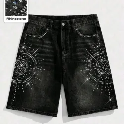 🖤 Short de mezclilla con brillos — Negro