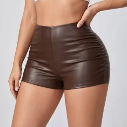 🤎 Shorts vinil — Marrón Chocolate 