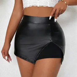 🖤 Skort vinil — Negro