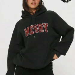 Sudadera con capucha pedreria Merry
