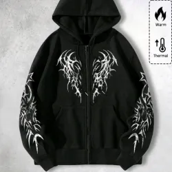 Sudadera con capucha y siper negra