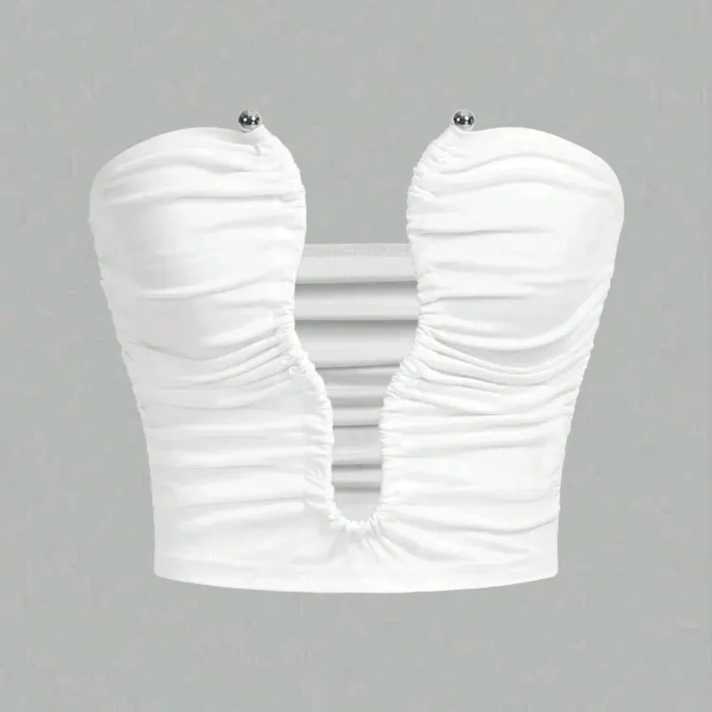 Top blanco con escote profundo 