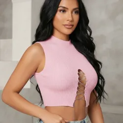 🩷 Top con cadenas — Rosado