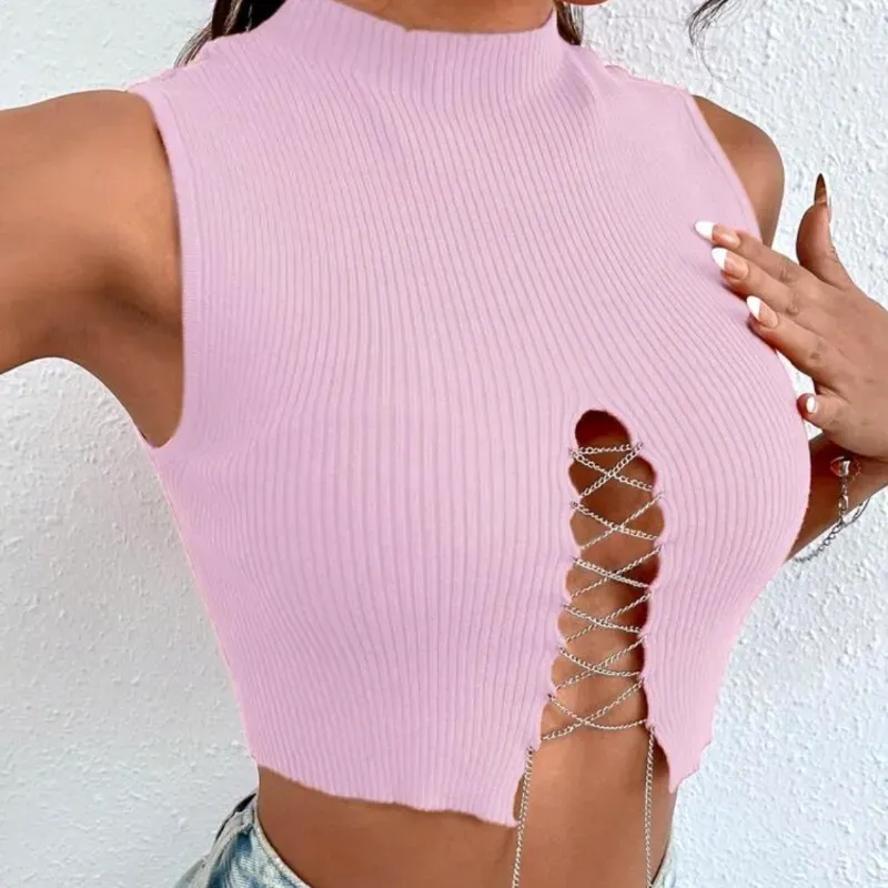 🩷 Top con cadenas — Rosado