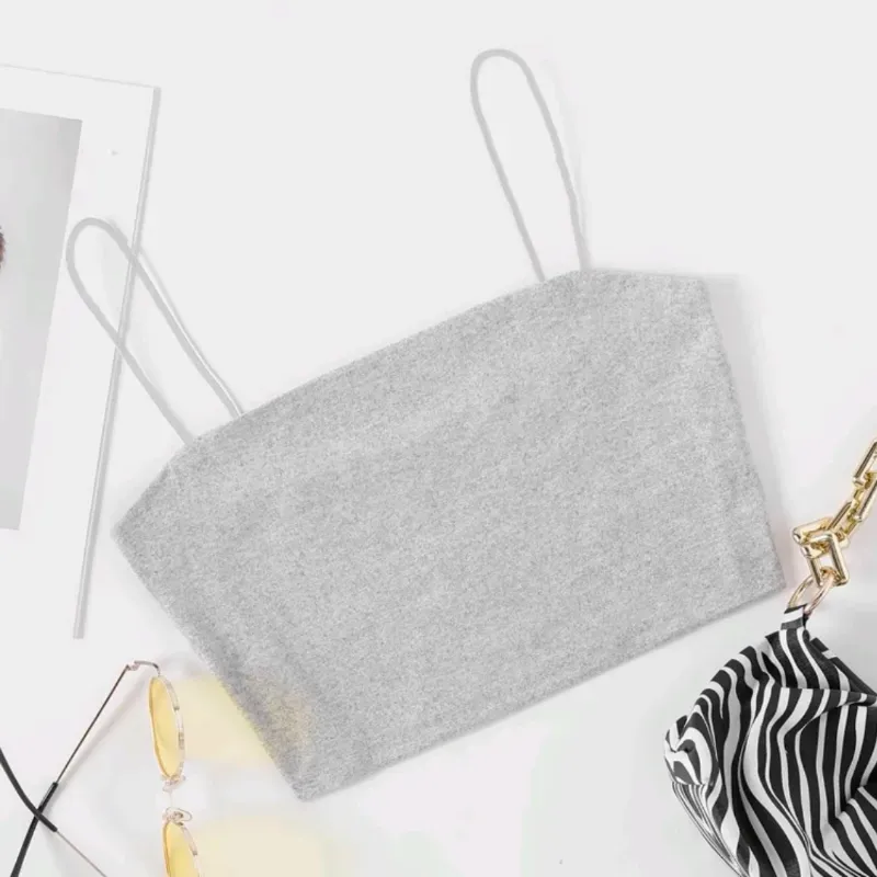 🩶 Top corto de tirantes — Gris