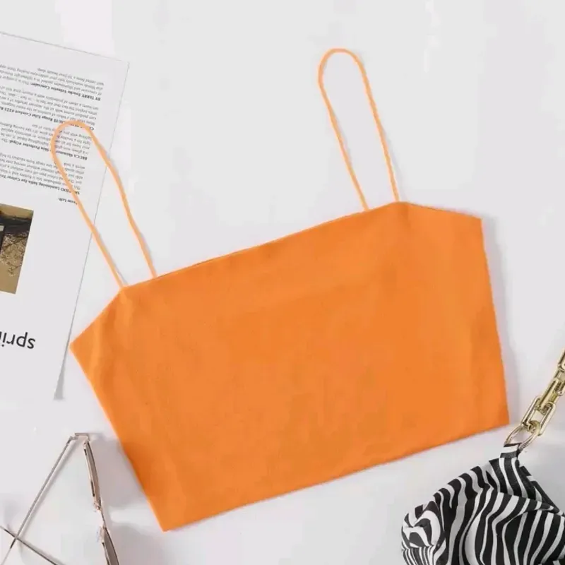 🧡 Top corto de tirantes — Naranja