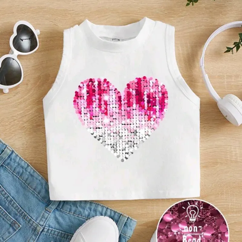 🤍🩷Top d niña diseño corazón 