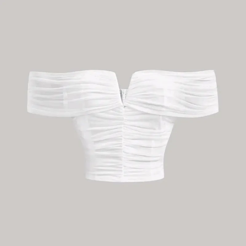 🤍 Top de hombros descubiertos — Blanco