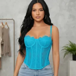 🩵 Corset de encaje — Azul