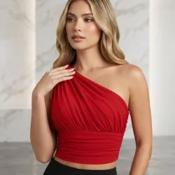 ❤️ Top de un hombro — Rojo
