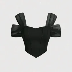 🖤 Top estilo corsé — Negro