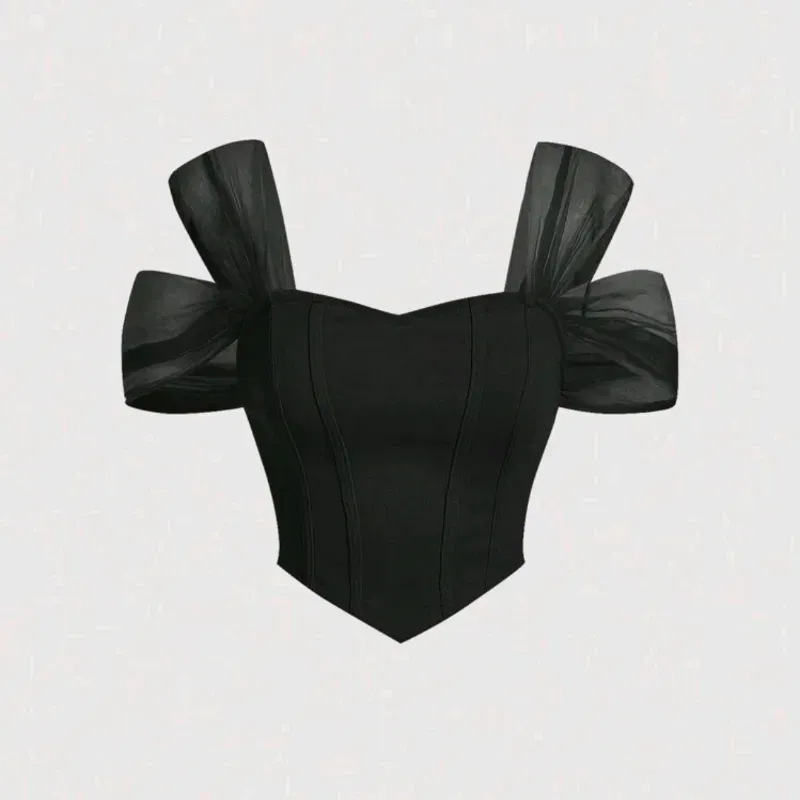 🖤 Top estilo corsé — Negro