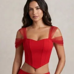 ❤️ Top estilo corsé — Rojo
