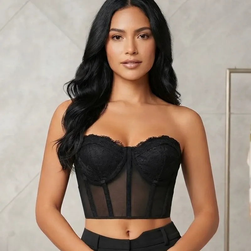 🖤 Top tubo de encaje — Negro