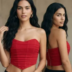 ❤️ Top con bajo en pico y ziper atrás — Rojo